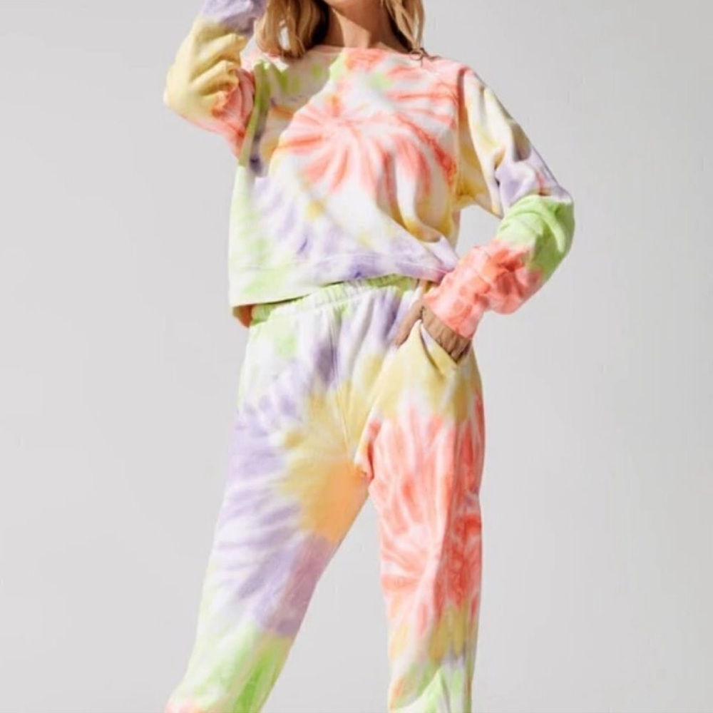 RE/DONE by Hanes multicolored tie dye sweatsuit size S